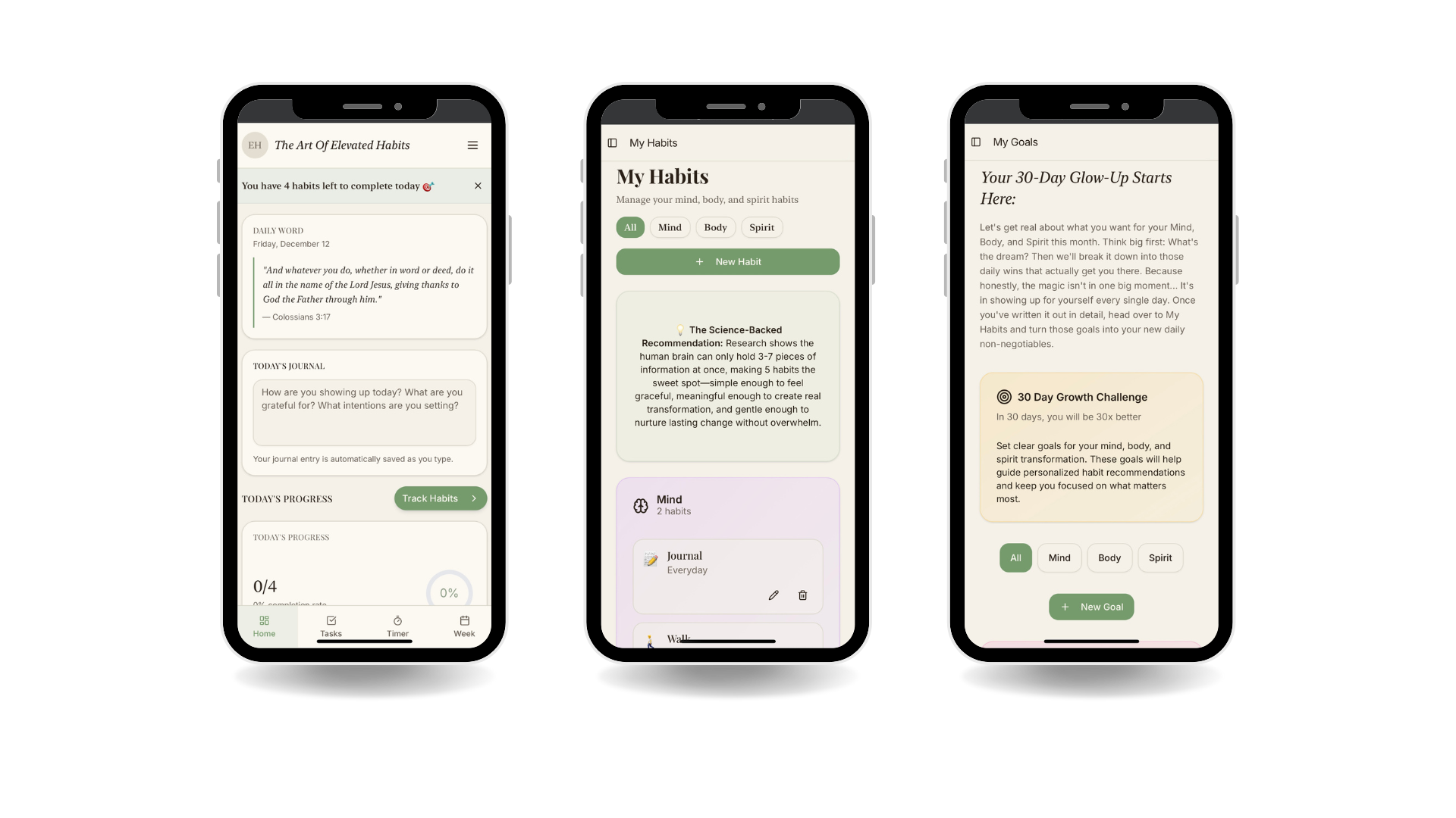 The Art Of Elevated Habits - Dashboard Views